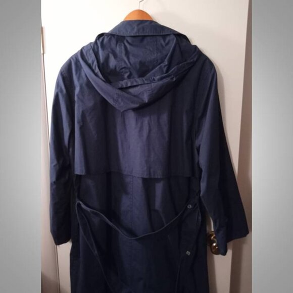 London Fog navy blue trench coat jacket size 14 women's - Picture 4 of 8